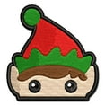 thumbnail image 1 of Peeking Elf Christmas Applique Multi-Color Embroidered Hook & Loop Patch - 3 Inch Medium, 1 of 5