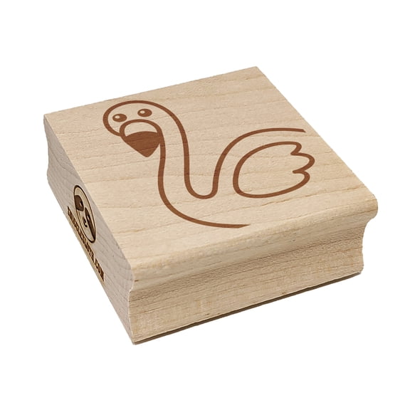 Peeking Flamingo Square Rubber Stamp Stamping Scrapbooking Crafting - Small 1.25in
