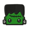 thumbnail image 1 of Peeking Frankenstein Halloween Applique Multi-Color Embroidered Hook & Loop Patch - 2.0 Inch Mini, 1 of 5
