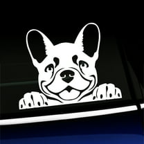 Peeking Frenchy - French Bulldog - Vinyl Car Decal - Choose Color - [WHITE]