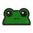 thumbnail image 1 of Peeking Frog Applique Multi-Color Embroidered Iron-On Patch - 2.0 Inch Mini, 1 of 5