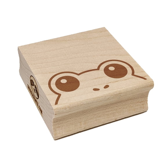 Peeking Frog Square Rubber Stamp Stamping Scrapbooking Crafting - Large 2.75in