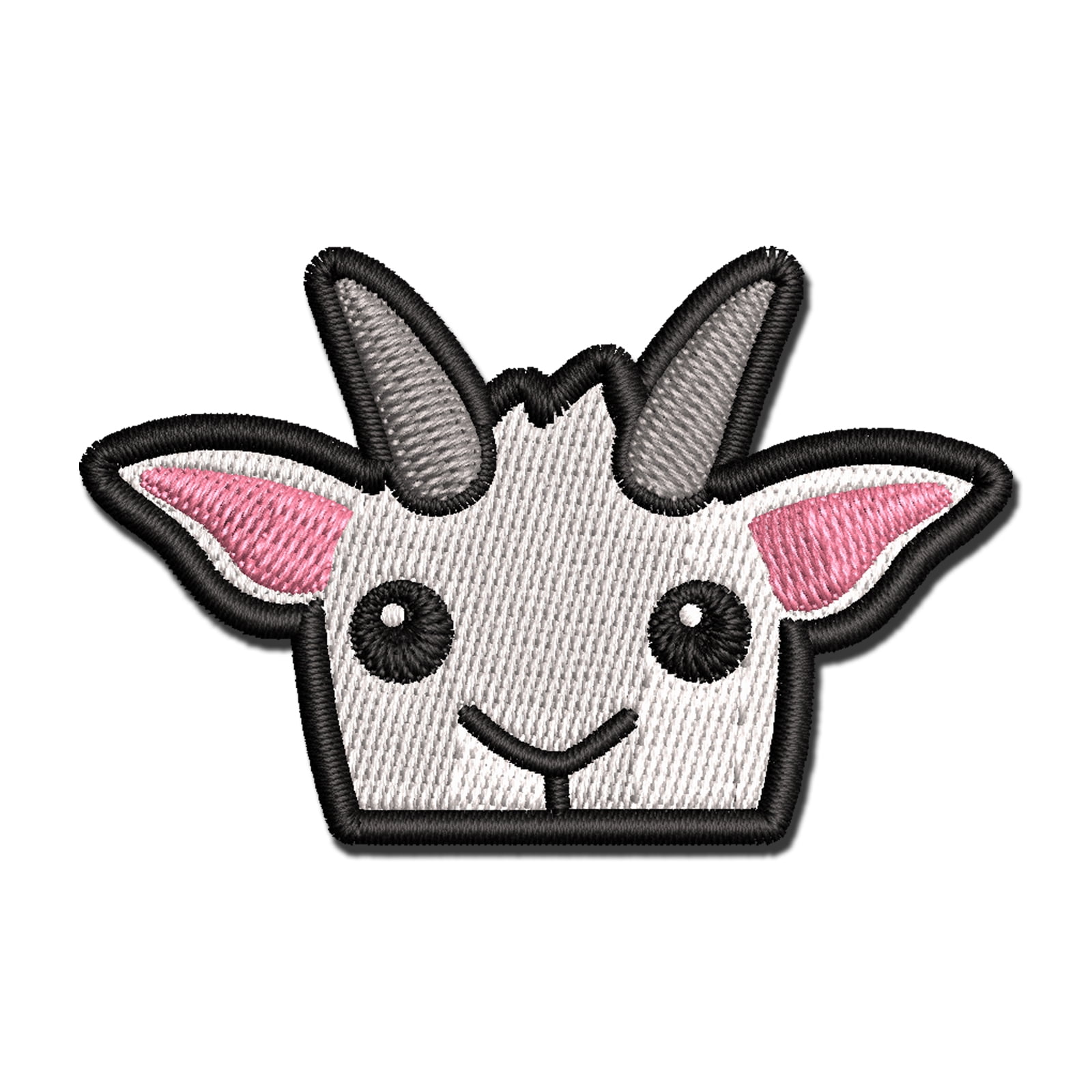 Peeking Goat Applique Multi-Color Embroidered Iron-On Patch - 3.5 Inch Large