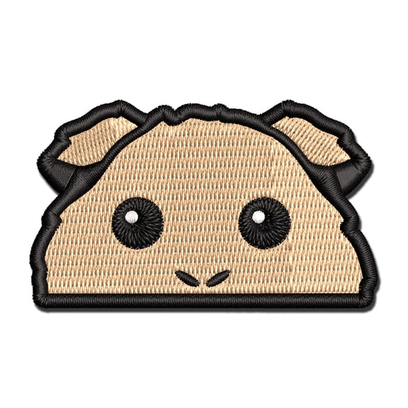 Peeking Guinea Pig Applique Multi-Color Embroidered Iron-On Patch - 3 Inch Medium
