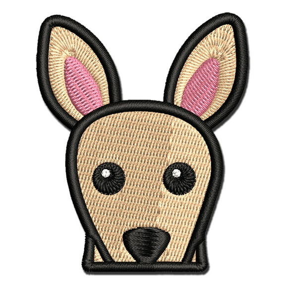 Peeking Kangaroo Applique Multi-Color Embroidered Iron-On Patch - 3 Inch Medium
