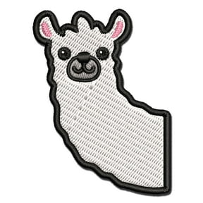 Peeking Llama Applique Multi-Color Embroidered Iron-On Patch - 2.0 Inch Mini