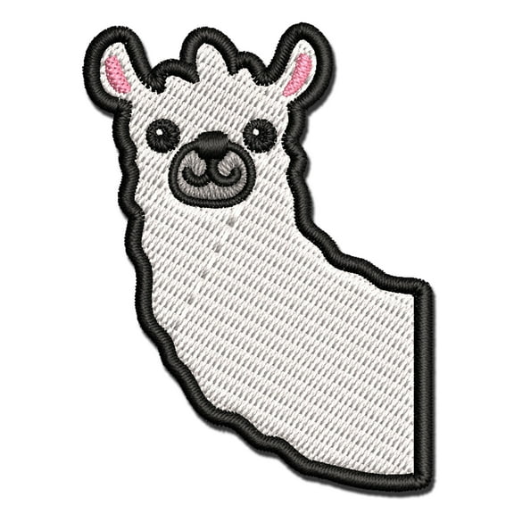 Peeking Llama Applique Multi-Color Embroidered Iron-On Patch - 2.0 Inch Mini