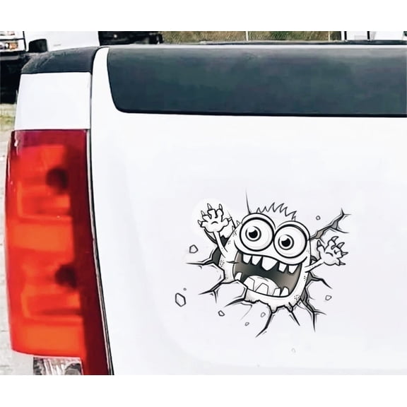 Peeking Monster Car Vinyl Sticker, Funny and Unique Decal for Car Windows, Bumpers, Side Mirrors, Motorcycles, Trucks, Laptops, Waterproof