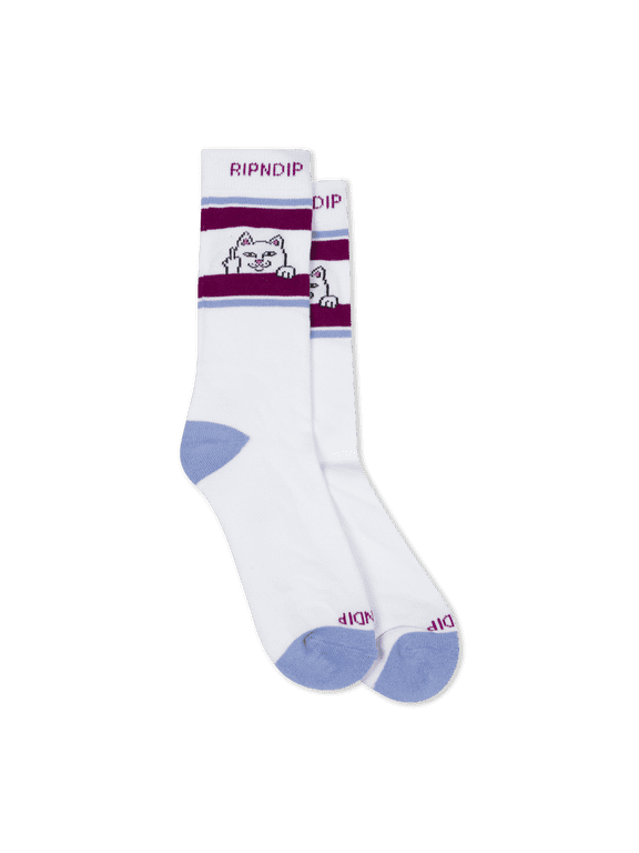 Peeking Nermal Socks (Plum / Blue)