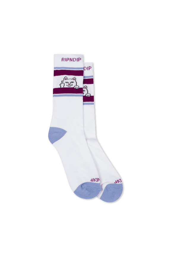Peeking Nermal Socks (Plum / Blue)