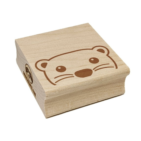 Peeking Otter Square Rubber Stamp Stamping Scrapbooking Crafting - Large 2.75in