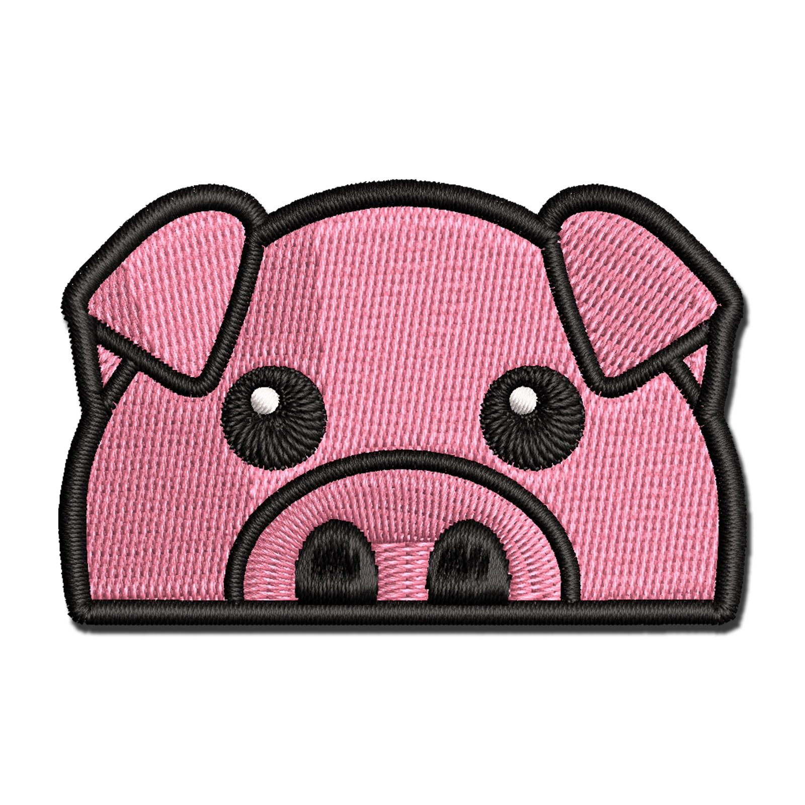 Peeking Pig Applique Multi-Color Embroidered Iron-On Patch - 3 Inch ...
