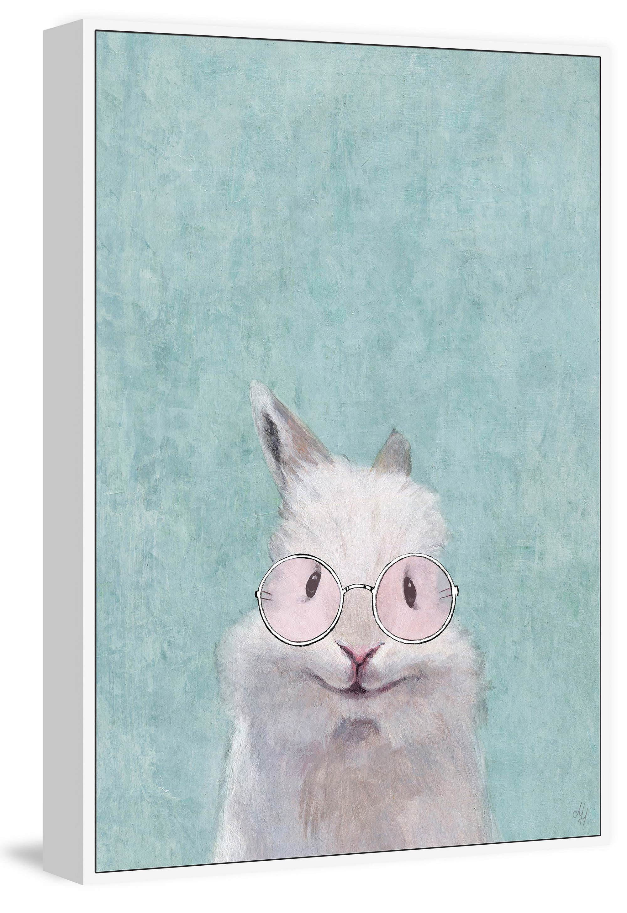 Peeking Pinky Floater Framed Painting Print on Canvas