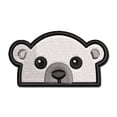 thumbnail image 1 of Peeking Polar Bear Applique Multi-Color Embroidered Iron-On Patch - 3 Inch Medium, 1 of 5