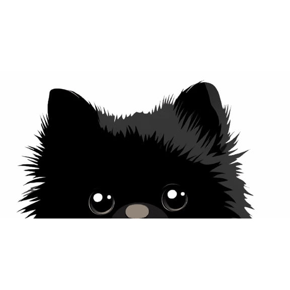 Peeking Pomeranian Car Decal Black Silhouette Vinyl Sticker for Windows, Bumpers, SUVs, Trucks, Laptops, and Motorcycle Funny Weatherproof Pet Lover Auto Graphic