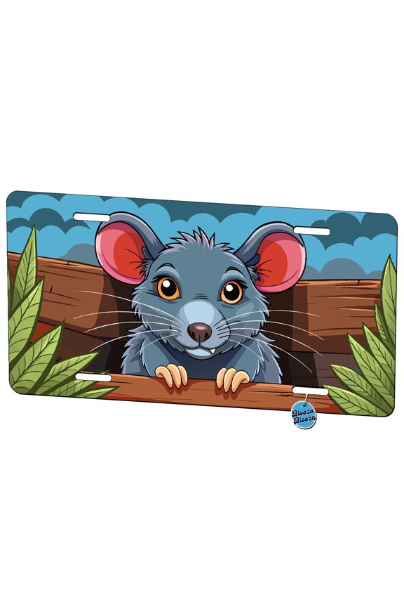 Peeking Rat Metal Novelty License Plate