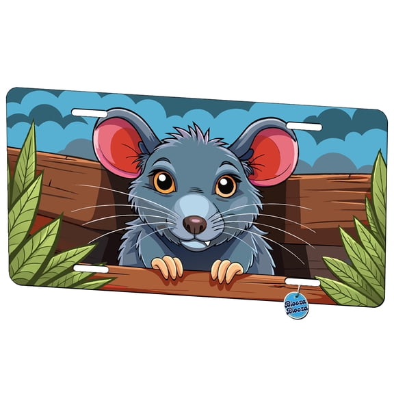 Peeking Rat Metal Novelty License Plate