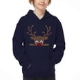 thumbnail image 1 of Peeking Reindeer - Boy's Word Art Hooded Sweatshirt, 1 of 2