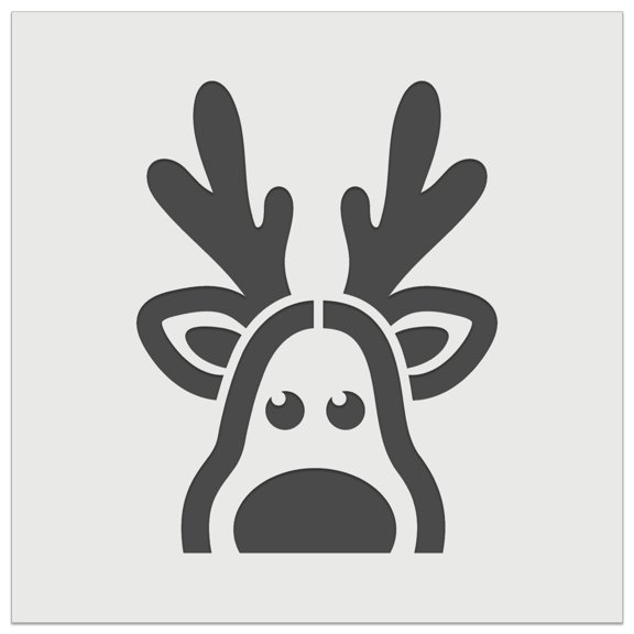 Peeking Reindeer Christmas DIY Cookie Wall Craft Stencil - 9.0 Inch