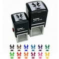 thumbnail image 1 of Peeking Reindeer Christmas Self-Inking Rubber Stamp Ink Stamper - Blue Ink - Small 1 Inch, 1 of 7