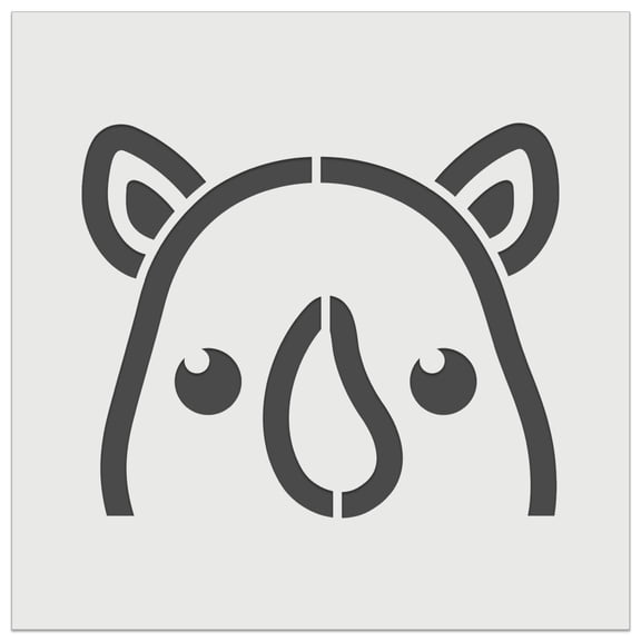 Peeking Rhino DIY Cookie Wall Craft Stencil - 7.0 Inch