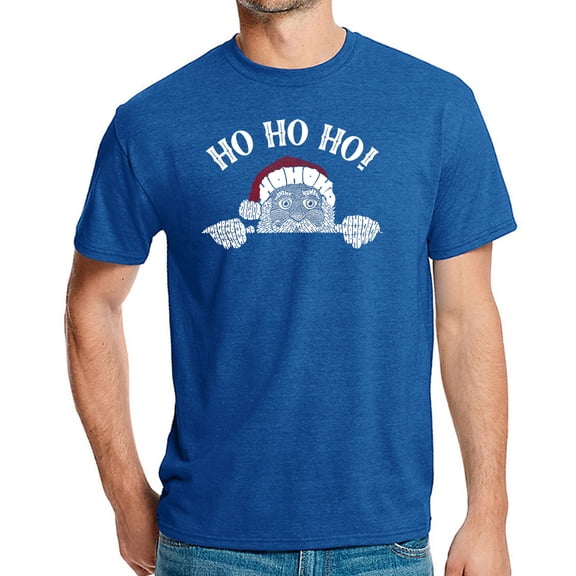Peeking Santa - Men's Premium Blend Word Art T-Shirt