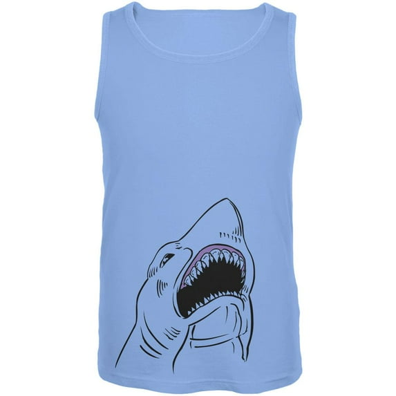 Peeking Shark Mens Tank Top Carolina Blue X-LG