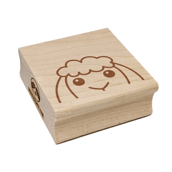 Peeking Sheep Square Rubber Stamp Stamping Scrapbooking Crafting - Small 1.25in