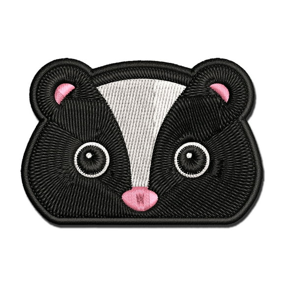 Peeking Skunk Applique Multi-Color Embroidered Iron-On Patch - 2.0 Inch Mini