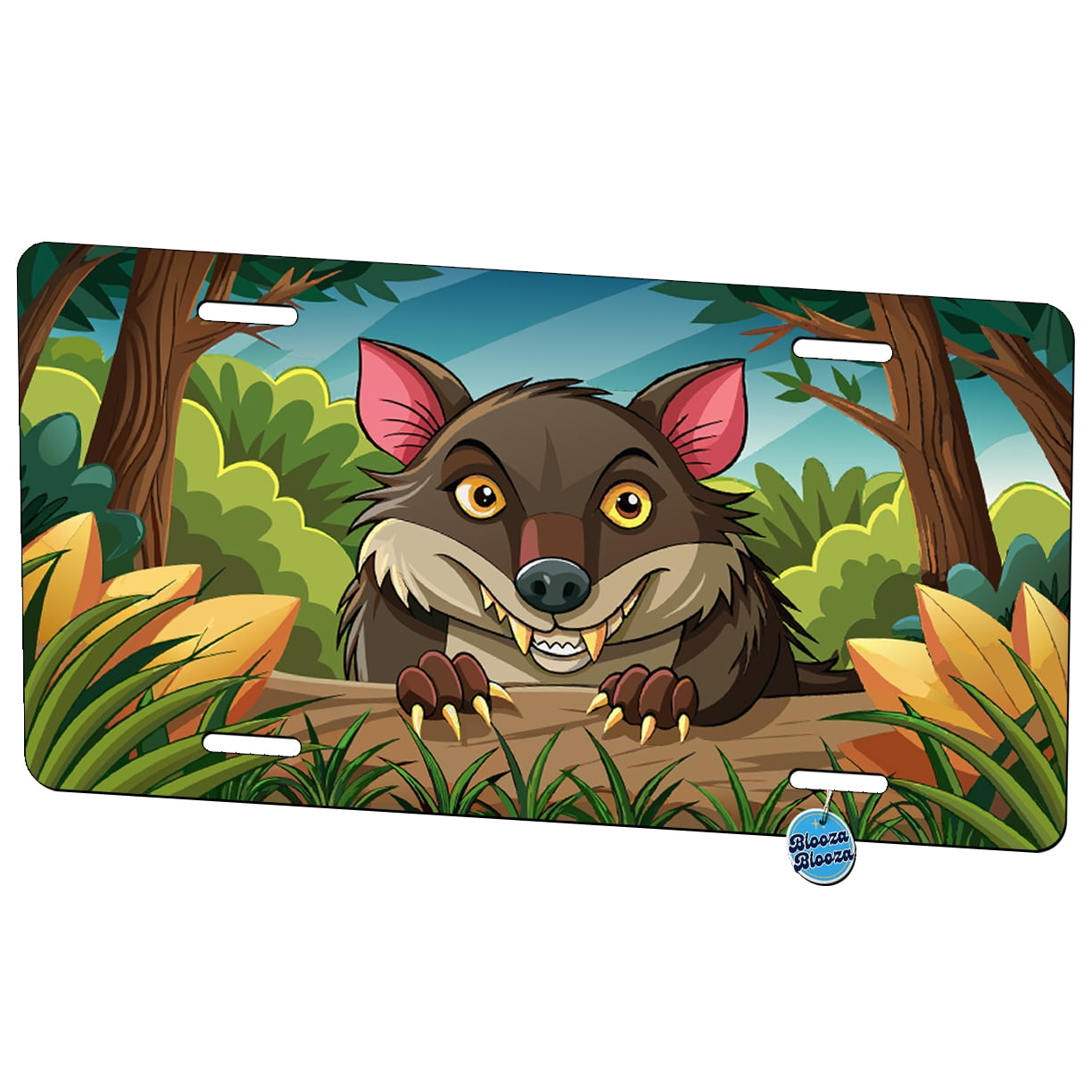 Peeking Tasmanian Devil Metal Novelty License Plate - Walmart.com