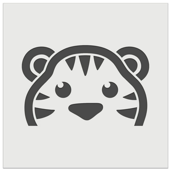 Peeking Tiger DIY Cookie Wall Craft Stencil - 7.0 Inch