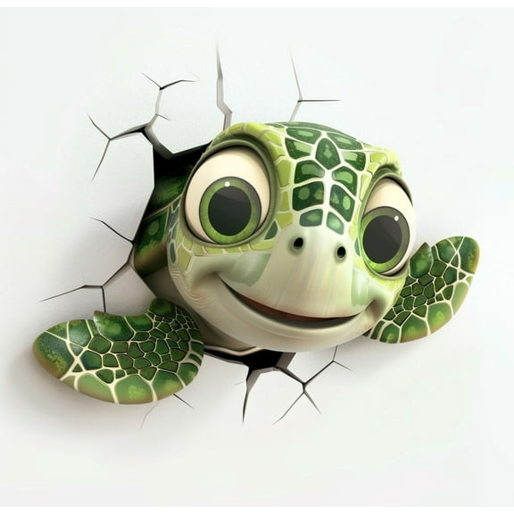 Peeking Turtle Car Sticker. Cute and unique Funny Vinyl Decal for Car Window, Bumper, Trunk. Waterproof, Durable, Easy to Apply and Remove.