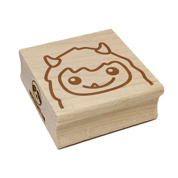 Peeking Yeti Abominable Snowman Square Rubber Stamp Stamping Scrapbooking Crafting - Small 1.25in