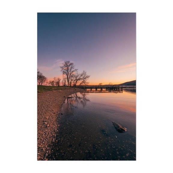 Peekskill Sunset - Peekskill New York Photography Sunset Landscape Nature Scenic Minimalist Bridge Unframed Wall Art Print 4 x 6 inches