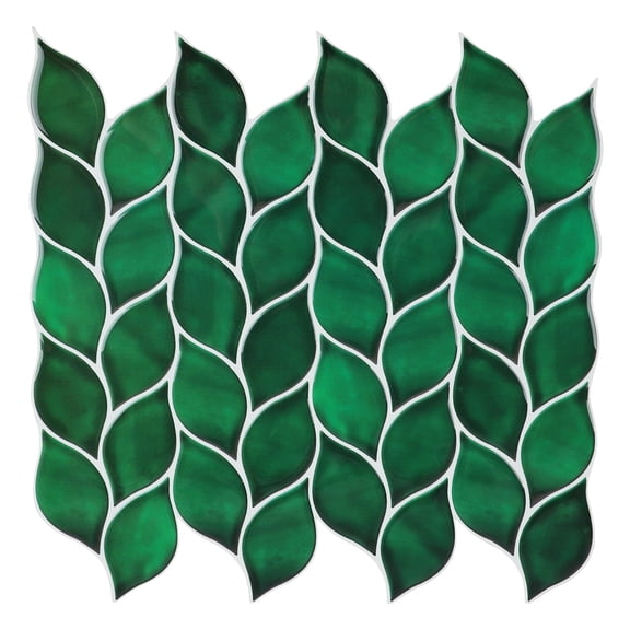 Peel and Stick Backsplash Leaf Tile, 10-Sheet Self-Adhesive Kitchen Backsplash Stick on Wall Tiles for Bathroom