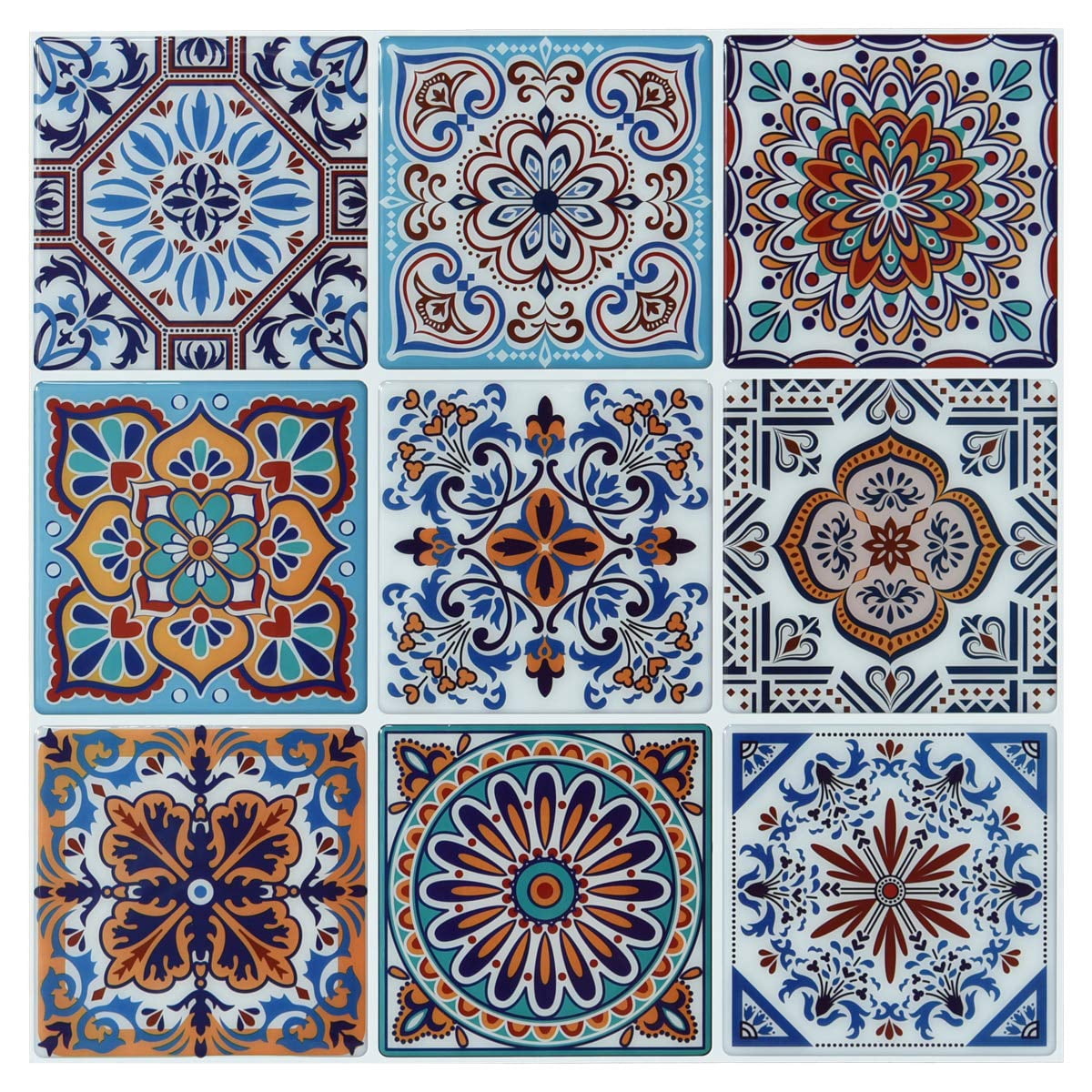 Peel And Stick Backsplash Tile Stickers  Colorful Talavera Mexican On Wall Tiles (10 Sheets)
