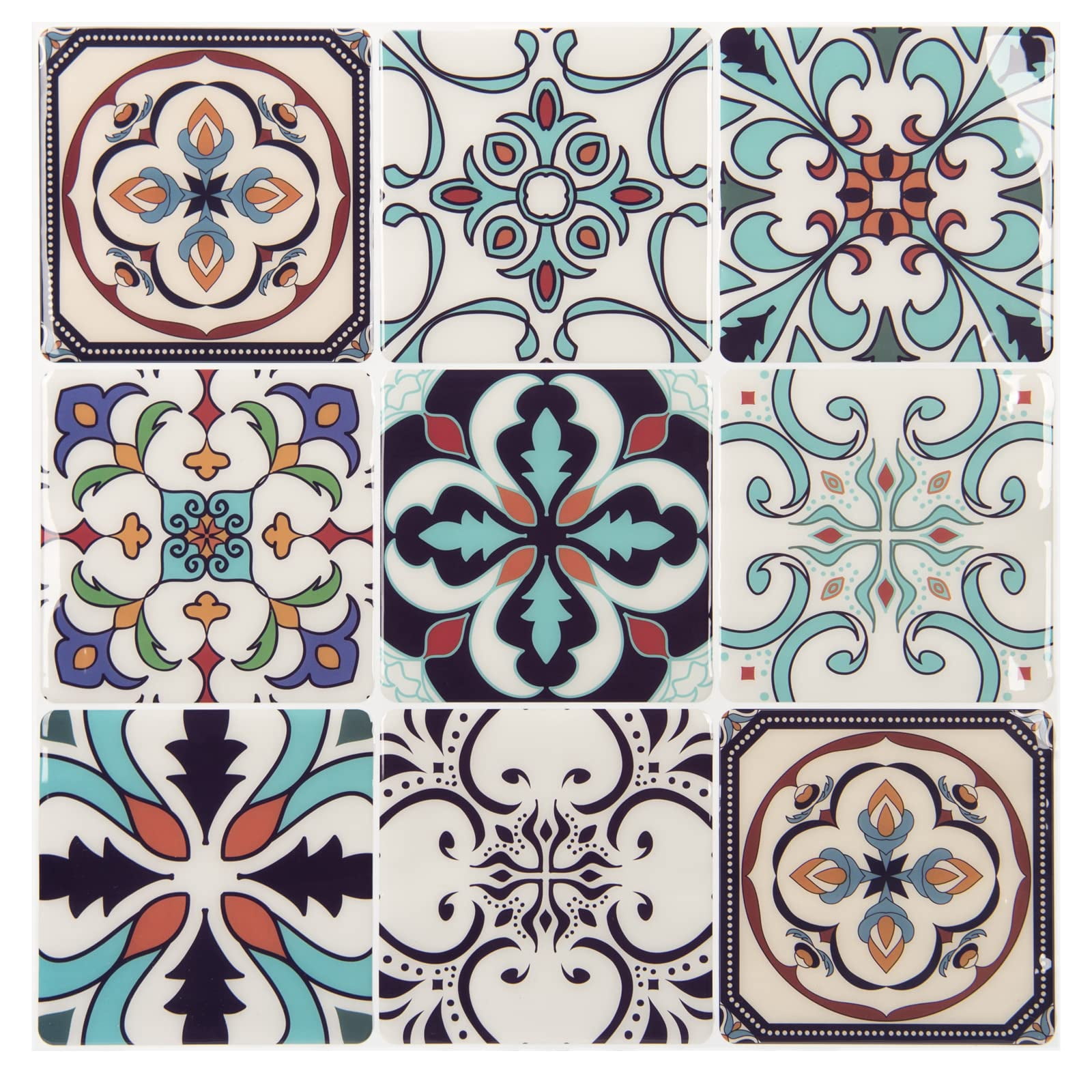 Peel And Stick Backsplash Tile Stickers  Maximum Blue Green For Kitchen On Wall Tiles (10 Sheets)