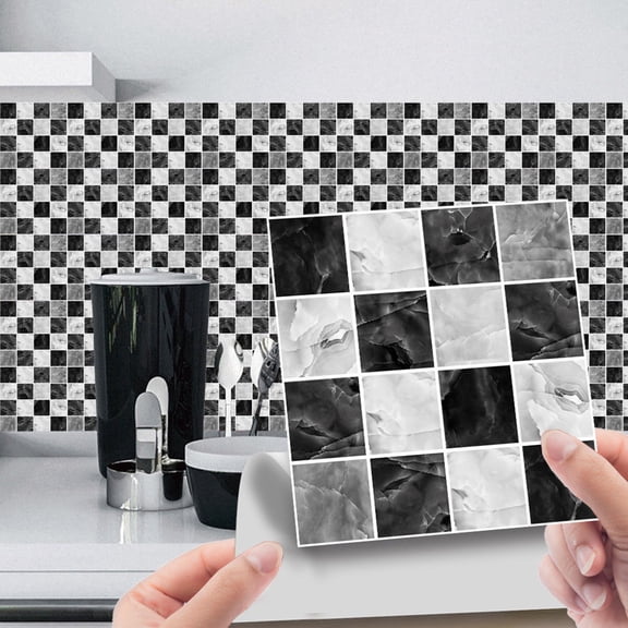 Peel And Stick Ceramic Tile Sticker 10 Pack 3D Lattice Crystal Adhesive Wall Tiles For Kitchen Backsplash Bathroom Diy