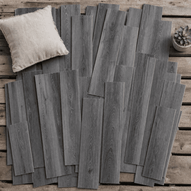 Deep Vinyl Sticker Peel And Stick Floor Tile Vinyl Flooring Waterproof Plank 36-pack 54 Sq ...