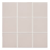 Pink Peel and Stick Glass Tile, 12'' x 12'' Square Mosaic Glass Backsplash Stick On Wall Tiles for Kitchen Bathroom (5 Sheets)