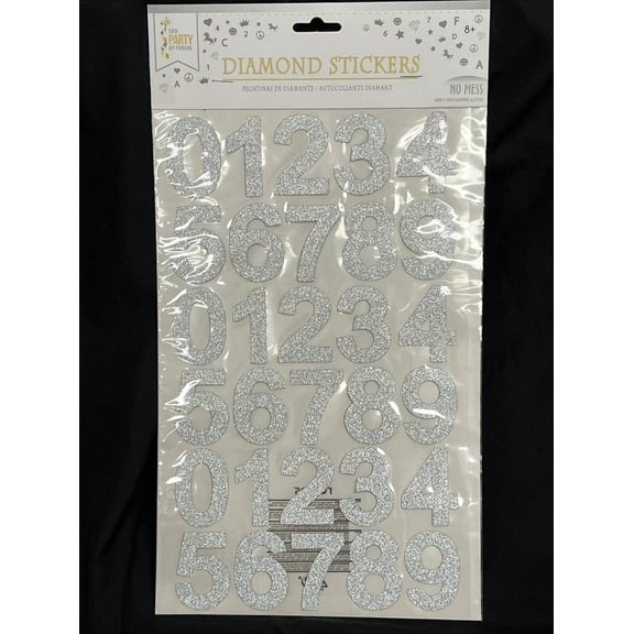 Peel And Stick On Diamond Glitter Stickers For Numbers By Forum