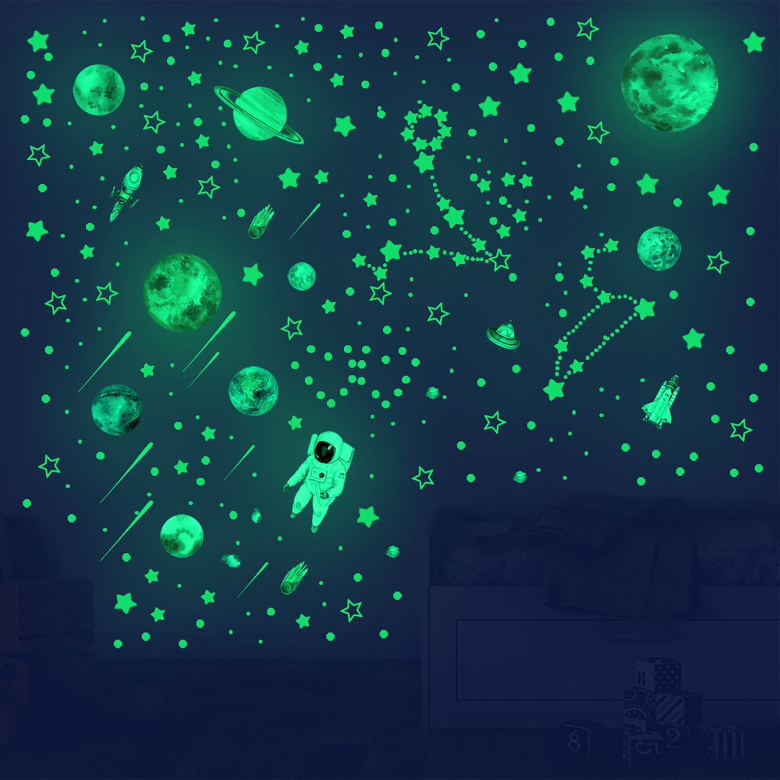 Peel And Stick Tile Glow In The Dark For Ceiling 849Pcs Glow In The ...