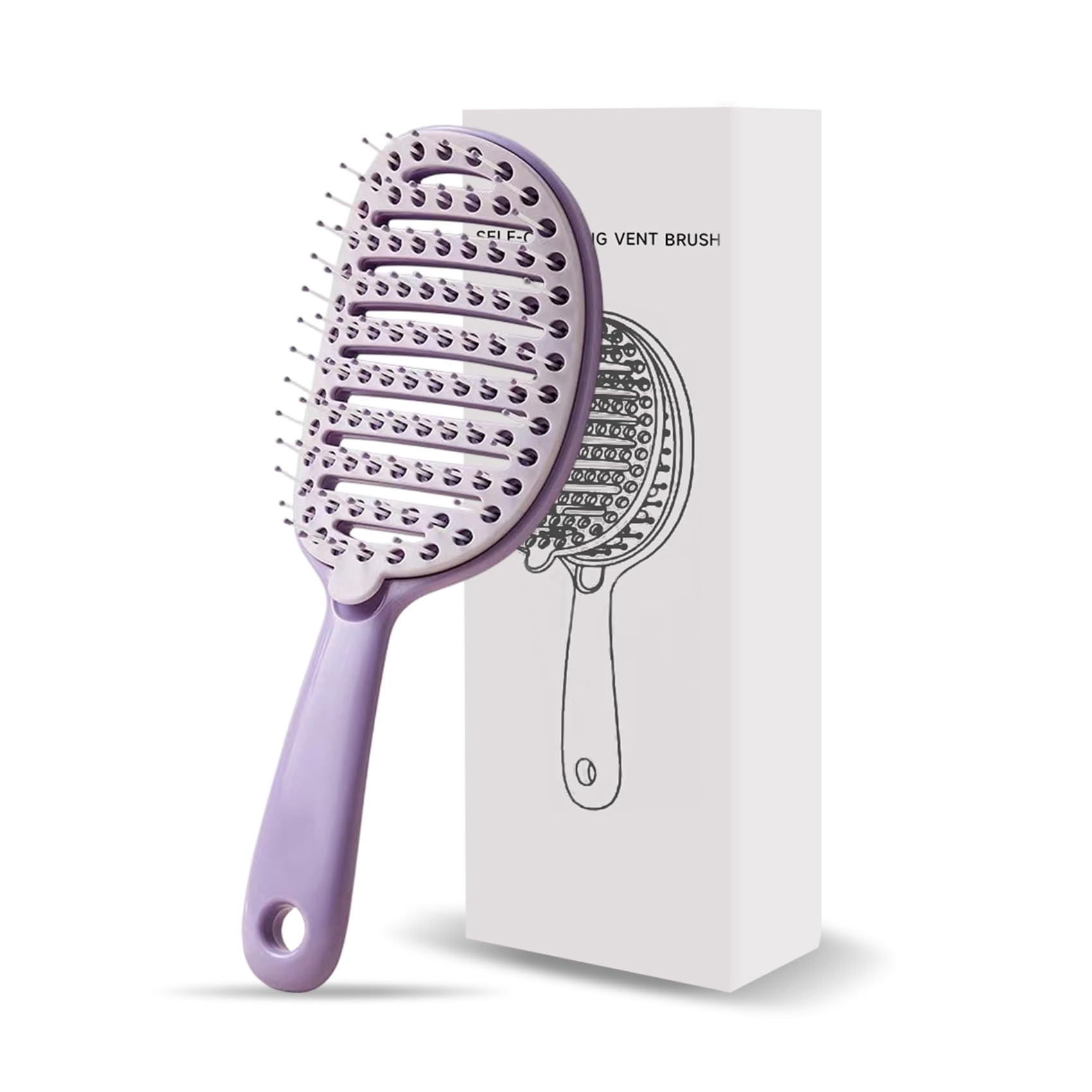 Peel Brush Hair Brush, Self Cleaning Hair Brush With Peel Off Liner ...