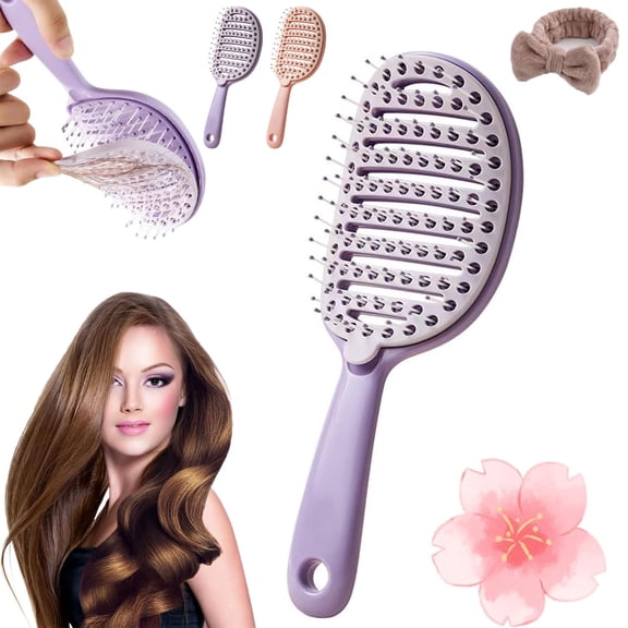 Peel Hair Brush, PeelBrush for Hair, Self Cleaning Hair Brush With Peel-Off Liner, Easy Clean Detangling Brush, Anti-Static Scalp Massage HairStyling Tool for Thick Curly Damaged Hair