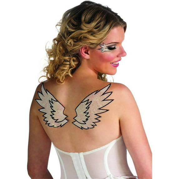 Peel 'N Stick Angel Wings Glitter Tattoo Stickers Costume Accessory