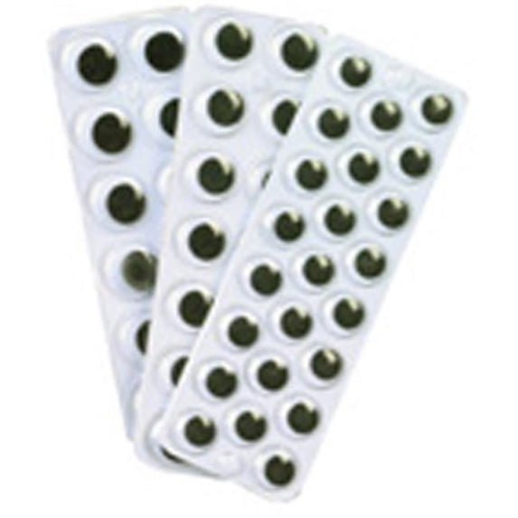 Peel N Stick Wiggle Eyes On Sheets-Black