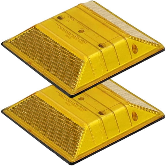 Peel-N-Stick Yellow Reflective Road Driveway Marker (2 Pack) - Yellow Pavement Markers - Yellow Reflective Road Marker