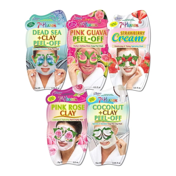Peel Off Face Masks Set by 7th Heaven for Women - 5 Pc