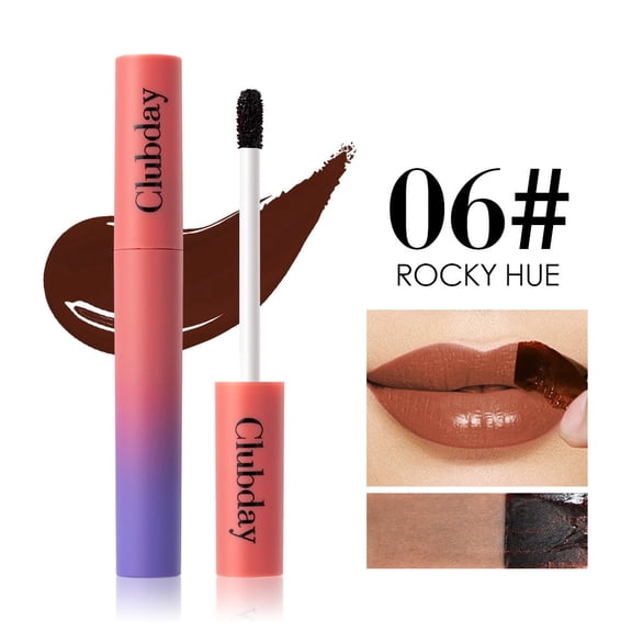 Clubday Long-lasting Rocky Hue Lipstick - Matte & Glossy Non-staining Tearaway Lip Gloss, Vivid Neutral Color for Daily Makeup