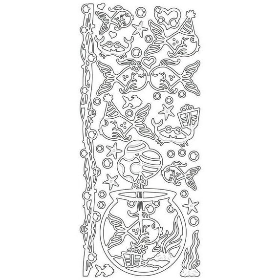 Peel-Off Stickers - Fiishes - Silver